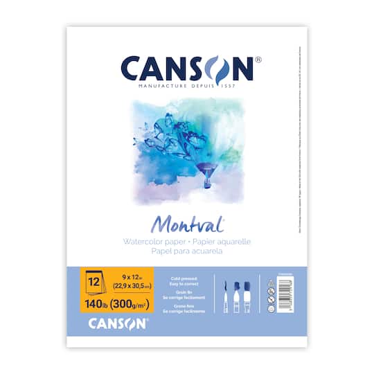 Canson® Montval Watercolor Paper Pad, 9" x 12"